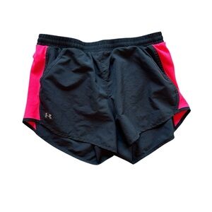 Under Armour Women's Athletic Shorts Black with Pink Accents Lined Size Medium